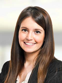 Young woman in a job application photo