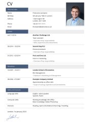 Clearly structured CV Clearly structured CV