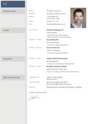 CV with sidebar CV with sidebar
